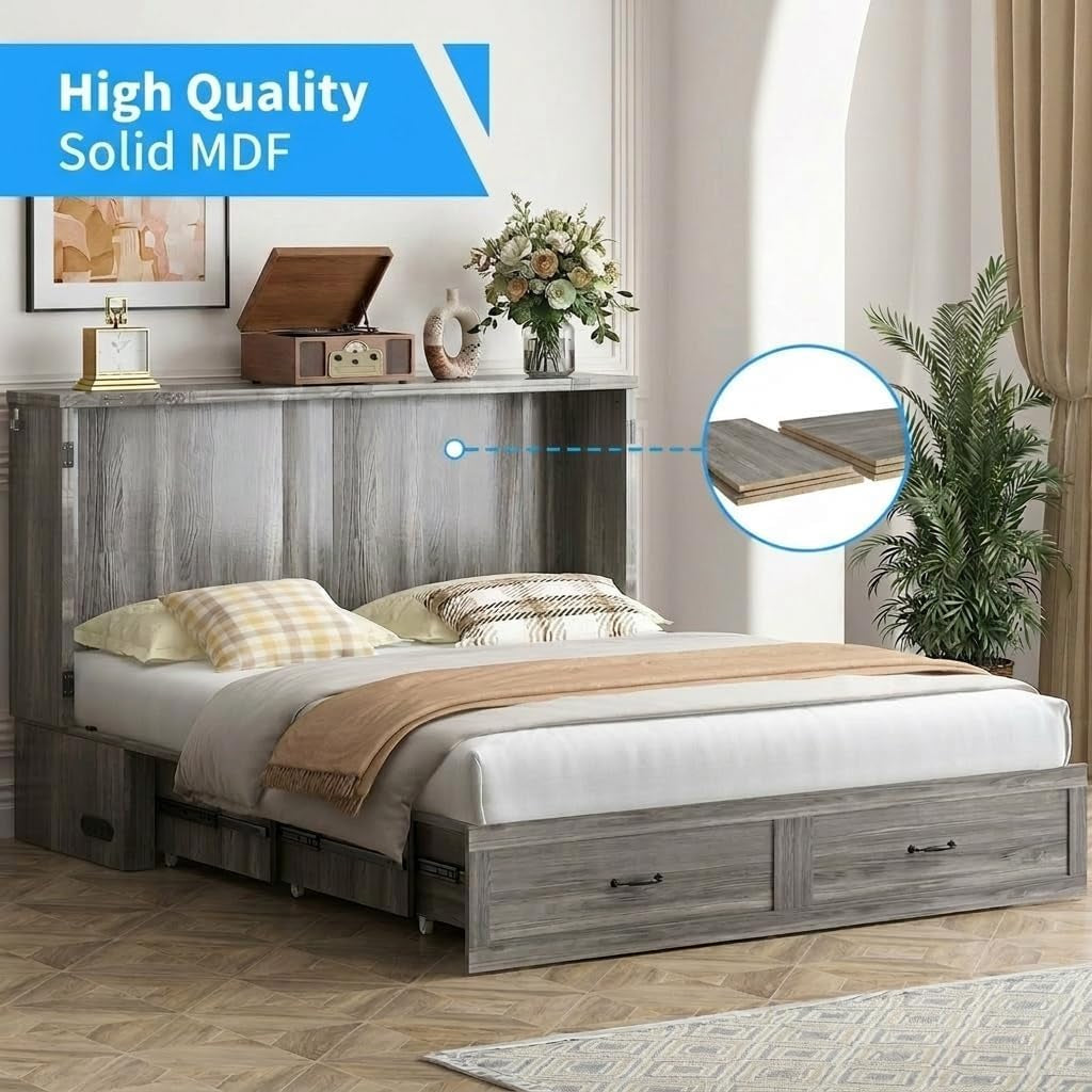 queen-size-murphy-bed-with-mattress-wood-frame-cabinet-beds-with-charging-station-storage-drawers-space-saving-hideaway-cabinet-bed-for-guest-room-home-office-apartment-grey