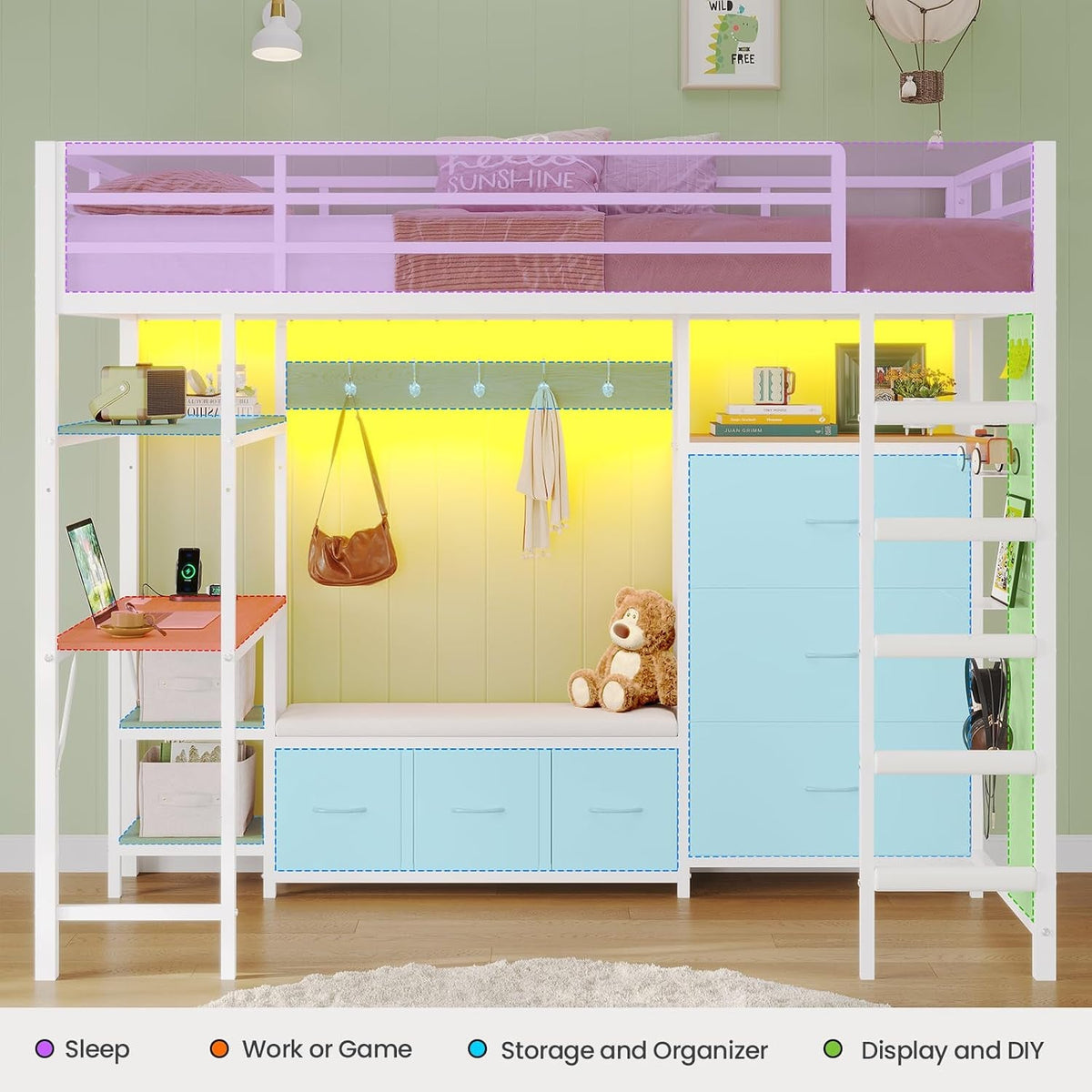 twin-loft-bed-with-6-storage-drawers-coat-rack-and-open-shelves-metal-twin-size-loft-bed-with-desk-charging-station-and-led-light-loft-beds-with-large-pegboard-stairs-and-safety-guardrail-white