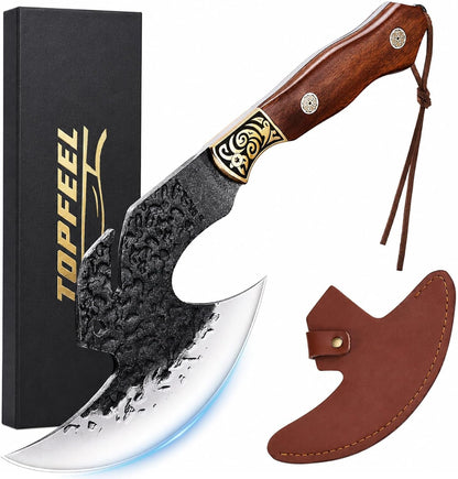 Hand Forged Meat Cleaver,6.2" Viking Knife with Sheath Gift for Men1
