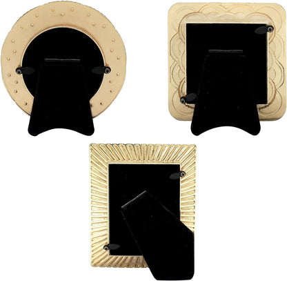 Classic Gold 1920S Mini Frame Set/Set of 3/2.5X2.5 & 2.5X3.5 in | for Tabletop Display | Perfect for Home Decor, Wedding, Graduation, or Milestone Photos8