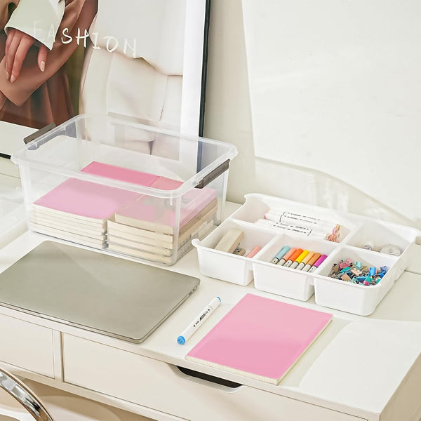 17 QT Stackable Clear Craft Organizers and Storage Box with Removable Tray6