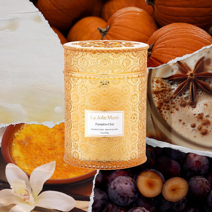 Pumpkin Chai Scented Candles for Home, 19 Oz Natural Soy Wax2