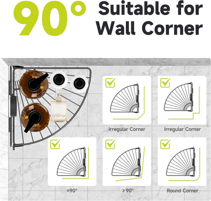 Shower Caddy Suction Cup, 2 Pack Suction Shower Shelf, Black8