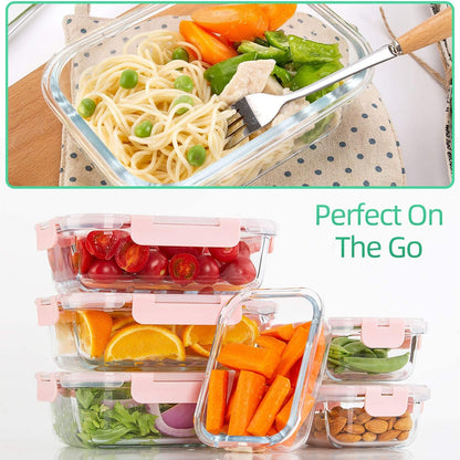 [10 Pack] Glass Meal Prep Containers, Food Storage Containers with Lids Airtight, Glass Lunch Boxes, Microwave, Oven, Freezer and Dishwasher Safe6