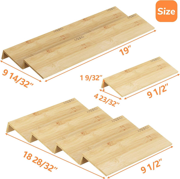 Bamboo Spice Drawer Organizer with Non-Slip Mat,4 Tier Jar Spice Rack Tray 9.5'',Seasoning Organizer for Kitchen,Cabinet,Drawers,Countertop2
