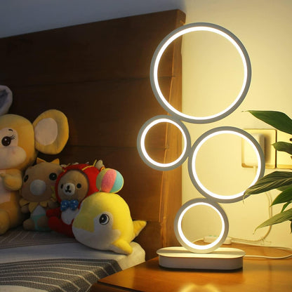 LED Table Lamp, Modern Dimmable Bedside Table Light, 18W, 3 Color Modes, for Living Room, Bedroom, Office, Nightstand, Bookshelf (White)5