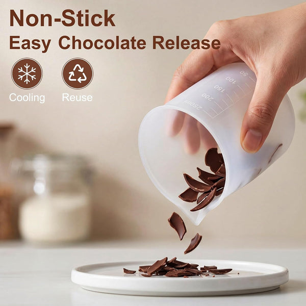 Silicone Measuring Cups for Chocolate, 4 Pack, 250Ml & 350Ml4