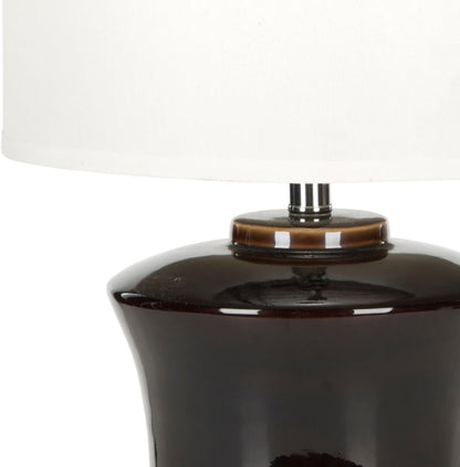 SAFAVIEH Lighting Collection Gary Modern Dark Brown Ceramic 24-Inch Bedroom Living Room Home Office Desk Nightstand Table Lamp Set of 2 (LED Bulbs Included)2