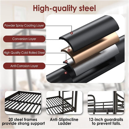 Metal Full over Full Size Bunk Bed, Full over Full Bunk Beds4