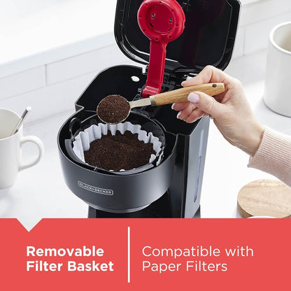 BLACK+DECKER 12-Cup Coffee Maker with Easy On/Off Switch, Easy Pour, Non-Drip Carafe with Removable Filter Basket, Vortex Technology, Black8