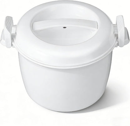 Microwave Rice Cooker 2 Quart, Microwave Steamer for Vegetables, 1.8L Professional Large Micro Cookware for Grains, Pasta & Potatoes - BPA Free, Dishwasher Safe1