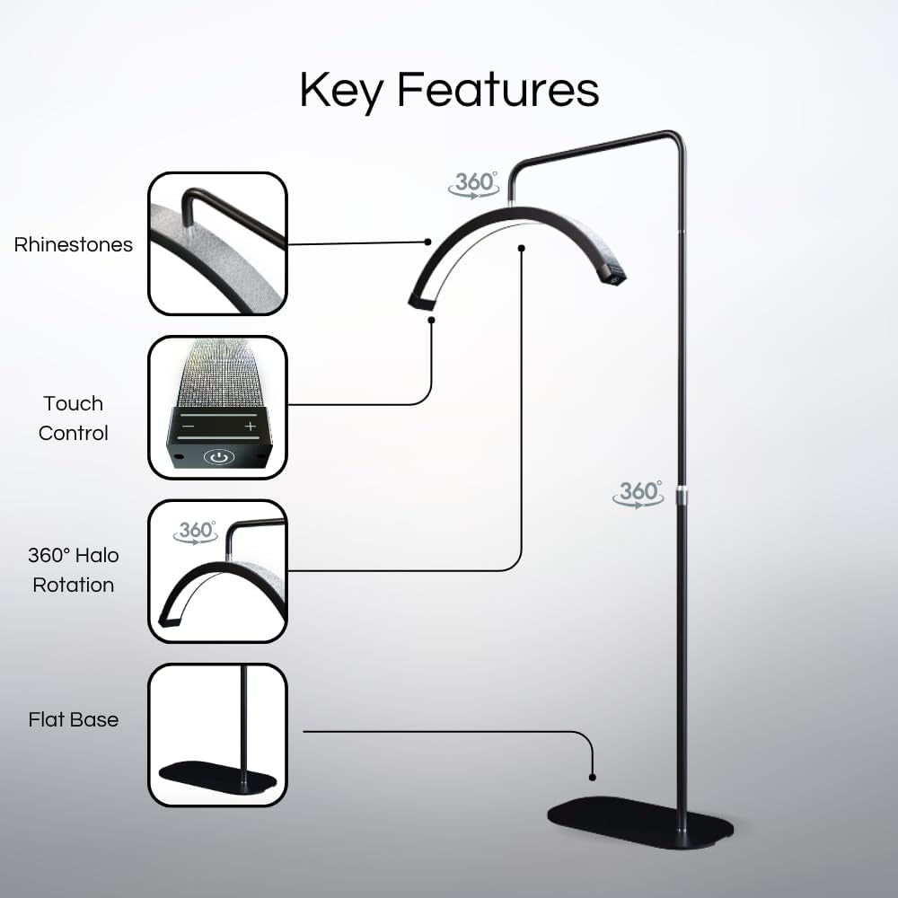 bling-half-moon-lash-light-dimmable-led-diamond-esthetician-light-for-eyelash-techs-led-floor-lash-lamp-with-adjustable-height-touch-control-stable-base-warm-cool-tones-black