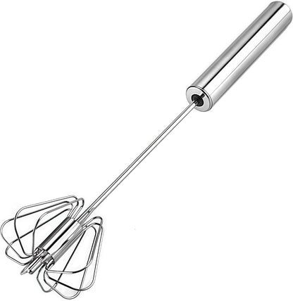 Stainless Steel Egg Whisk, Hand Push Rotary Whisk Blender, Versatile Milk Frother, Hand Push Mixer Stirrer for Blending, Whisking, Beating & Stirring (12In)1