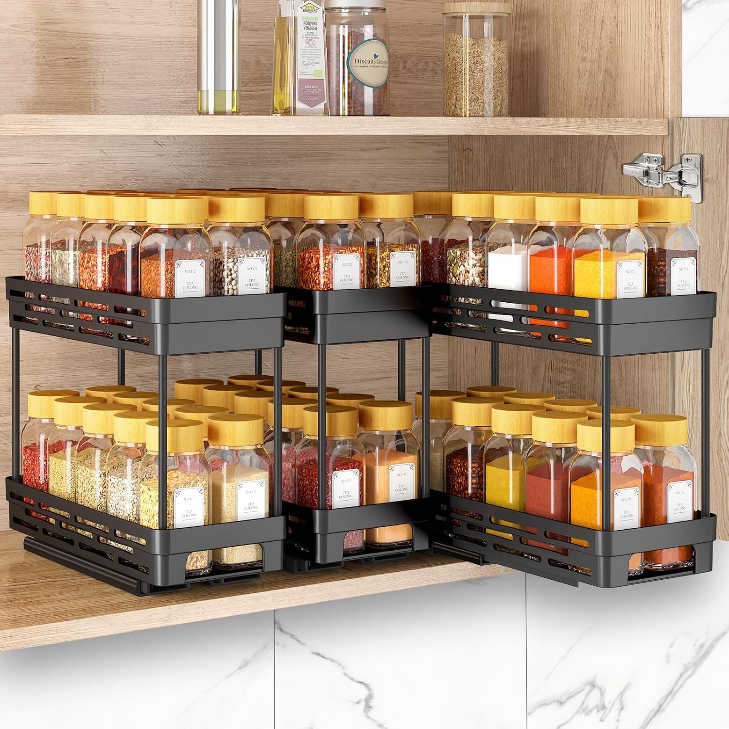 pull-out-spice-rack-organizer-for-cabinet-3-packs-slide-out-spice-racks-organizer-spice-cabinet-organizers-cabinet-size-need-12-highx11-deepx5-wide-each-tier-hold-10-spice-jar-2-tier-black