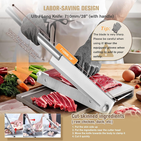 Manual Meat Bone Cutter Rib Slicer with 16 Inch Knife (KD0298)4