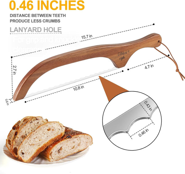 Sourdough Bread Knife, Bread Slicer for Homemade, 16" Wooden Bread Cutter2