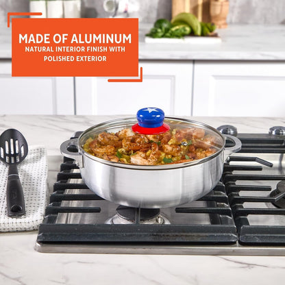 3.2 Qt Boricua Polished Aluminum Caldero with Glass Lid | Boriqua Inspired Design, Ideal for Rice and Stews, Great for Daily Hispanic Cooking5