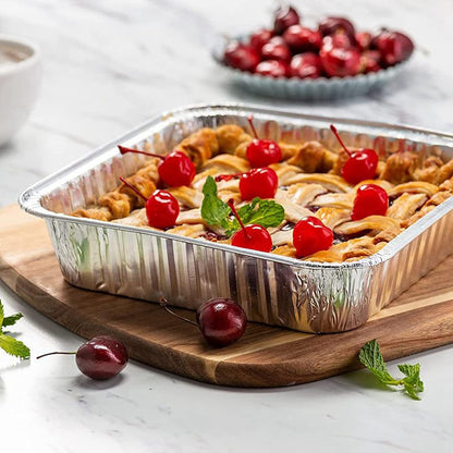 25Pack-8X8 Aluminum Foil Pans Disposable Square Baking Cake Pans | Heavy Duty 8X8 Baking Pan Disposable Foil Pans,Cooking Tins Homemade Breads Oven Pans,Foil Pan, Baking Pan Roasting6