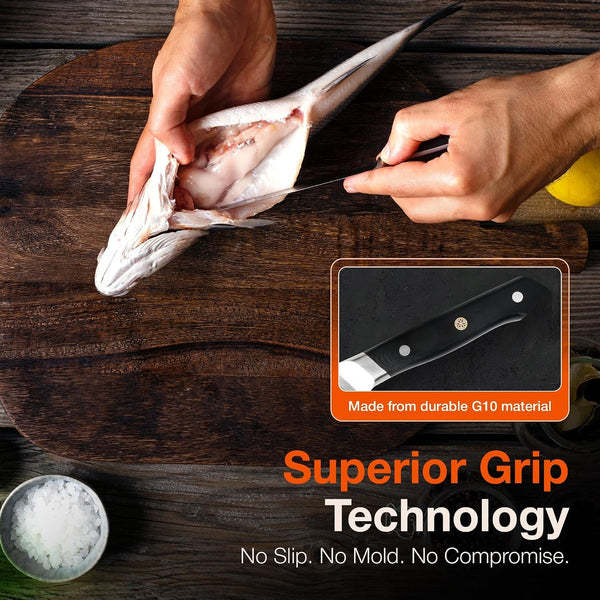 Boning Knife - 7-Inch Professional Deboning & Meat Trimming Knife for Home Cooking, Culinary Use - Full Tang High Carbon German Steel Blade, 58 HRC Ultra-Sharp Edge, Dishwasher-Safe G10 Handle6