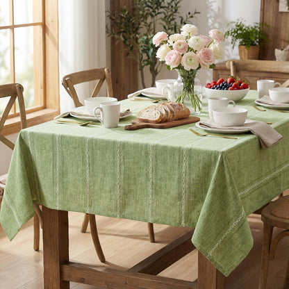 Sage Green Rectangular Tablecloth, 60×84 Inch, Farmhouse Decor1