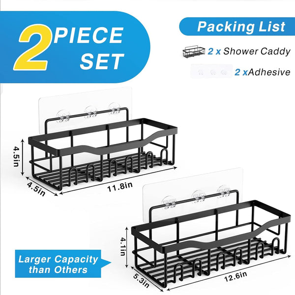 Shower Caddy 2 Pack,Adhesive Shower Organizer for Bathroom Storage&Home Decor&Kitchen Organizers and Storage,No Drilling,Large Capacity,Rustproof Stainless Steel Bathroom Organizer,Bathroom Decor Sets7