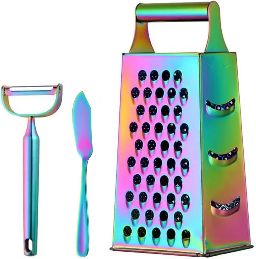 4-sides-box-grater-for-kitchen-stainless-steel-cheese-grater-with-handle-multi-function-vegetable-slicer-food-shredder-for-chees-ginger-vegetables-rainbow