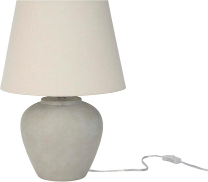 Home 20" Sand (Light Beige) Neutral Ceramic Table Lamp with Fabric Shade, Bedside Nightstand Lamp for Bedroom, Living Room, Entryway5