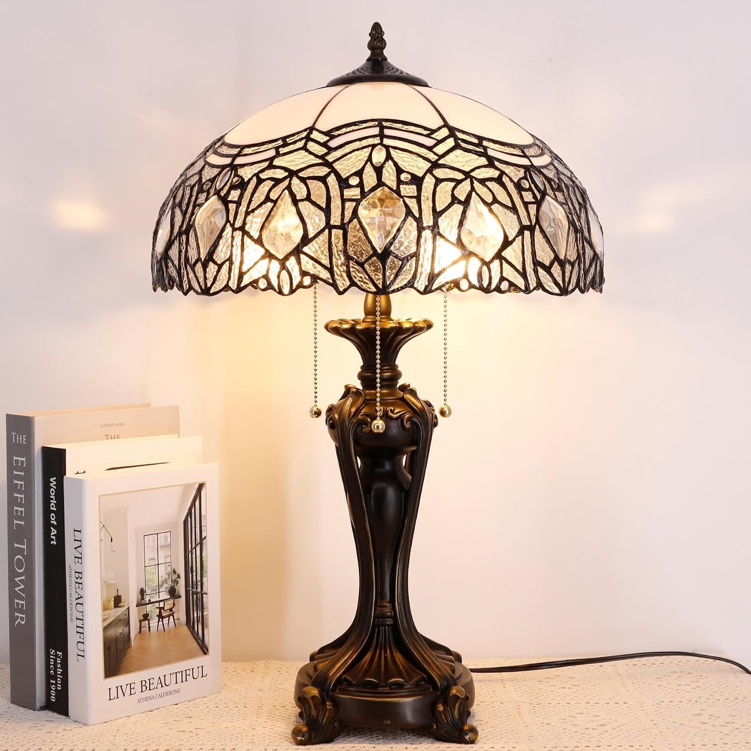 table-lamp-base-replacement-only-l-w-8-h-24-inch-fit-for-12-14-16-18-inch-tiffany-style-stained-glass-lampshade-dark-bronze-finish-resin-pull-chain-switch