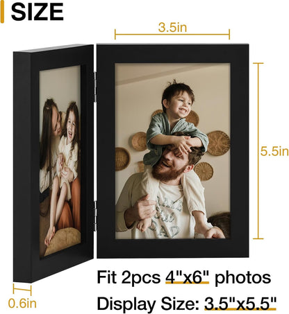 Double 4X6 Picture Frame Vertical, Black3