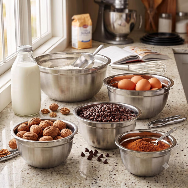 Stainless Steel Mixing Bowls with Lids, 5-Piece Nesting Set3
