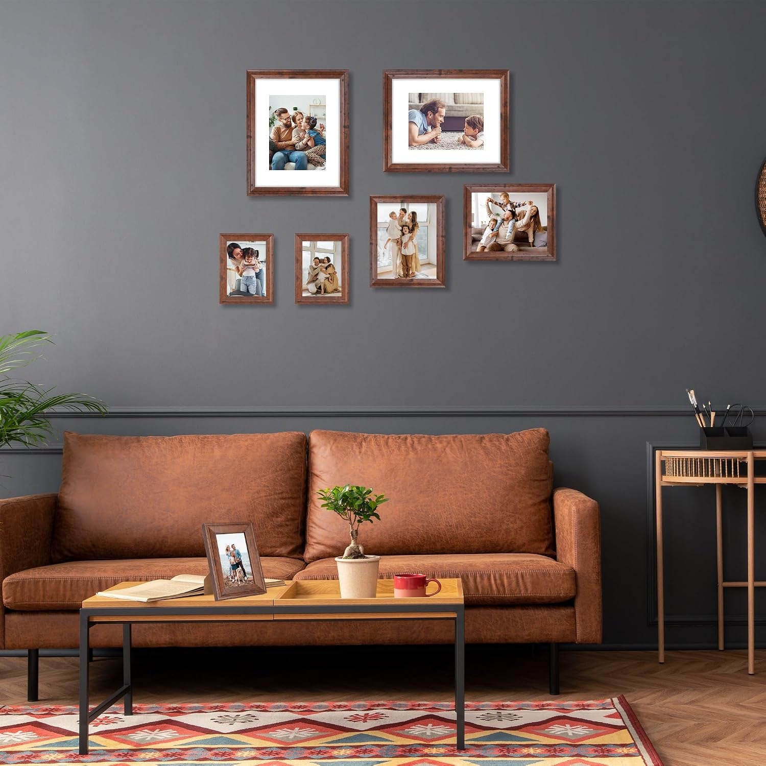 8x10-picture-frame-set-of-4-brown-rustic-vintage-photo-frame-with-real-glass-8-x-10-frames-for-wall-mount-and-tabletop-display