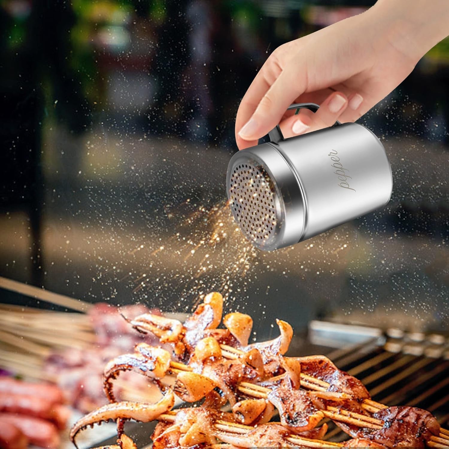 stainless-steel-salt-and-pepper-shakers-set-10-oz-seasoning-spice-shaker-with-lid-and-handle-127-holes-metal-dredge-shaker-for-powder-sugar-cooking-kitchen-baking-2-pieces