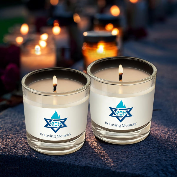 Yahrzeit Memorial Candles - 1 Day Yahrzeit Candle - 26 Hour Yom Kippur Jewish Candles in Glass Tumbler - 4 Pack6
