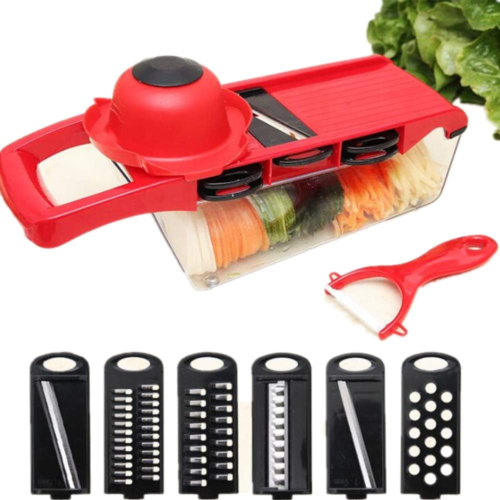 kitchen-multi-function-food-slicer-manual-grater-vegetable-cutter-chopper-fruit-and-cheese-slicer-6-interchangeable-blades-with-peeler-food-storage-container