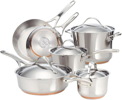 Nouvelle Stainless Steel Cookware Pots and Pans Set, 10 Piece | Stainless Steel Cookware Set with Lids, Oven Safe to 500°F, Durable Everyday Cooking, Dishwasher Safe1