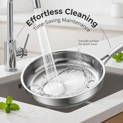 Stainless Steel Cookware Set, 16-Piece Pots and Pans Set Non Toxic, Kitchen Induction Cookware with Glass Lids, Steamer, Utensil Sets, Pot Protectors & Apron, Oven & Dishwasher Safe, Silver5