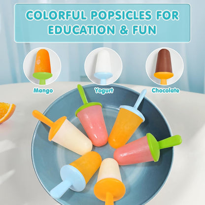 Silicone Popsicle Molds for Toddlers, 6-Cavity Mini Popsicle Molds | Bpa-Free with 6 Colorful Reusable Sticks for Breast Milk, Fruit Puree, Yogurt, Juice and Homemade Frozen Treats, Red7
