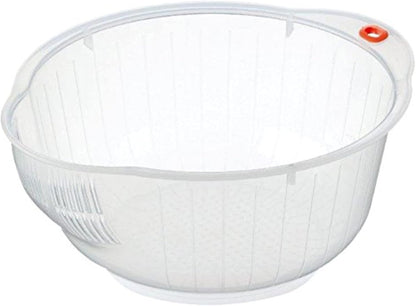 Plastic Japanese Rice Washing Bowl with Strainer, 2 Quart | Strainer1