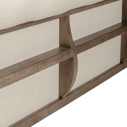 Liberty Furniture Americana Farmhouse King Sleigh Bed Traditional Bedroom Upholstered Bed Frame - Dusty Taupe & Black Oak Wood9