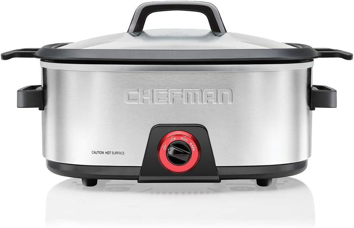6-Quart Slow Cooker, Electric Countertop Cooking, Stovetop & Oven-Safe Removable Insert for Browning & Sautéing, Family-Size Soups & Stews, Nonstick & Dishwasher-Safe Interior,Stainless Steel