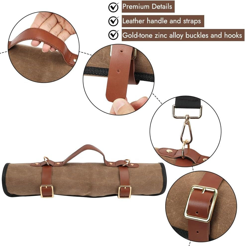 knife-roll-with-leather-straps-and-metal-buckles-double-layer-waxed-canvas-knife-bag-large-chef-knife-bag-with-handle-and-shoulder-strap