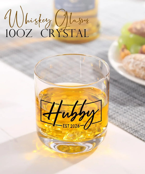 Wedding Gifts for Couples 2026,Hubby & Wifey Wine&Whiskey Glass Set,Bridal Shower Gifts for Bride and Groom, Newly-Married Gifts for Him and Her，Mr and Mrs Gifts,His and Hers Glass5