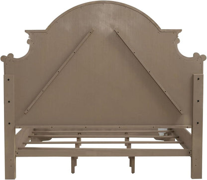 Liberty Furniture Magnolia Manor King Panel Bed Traditional Bedroom Wood Bed Frame - Weathered Bisque5