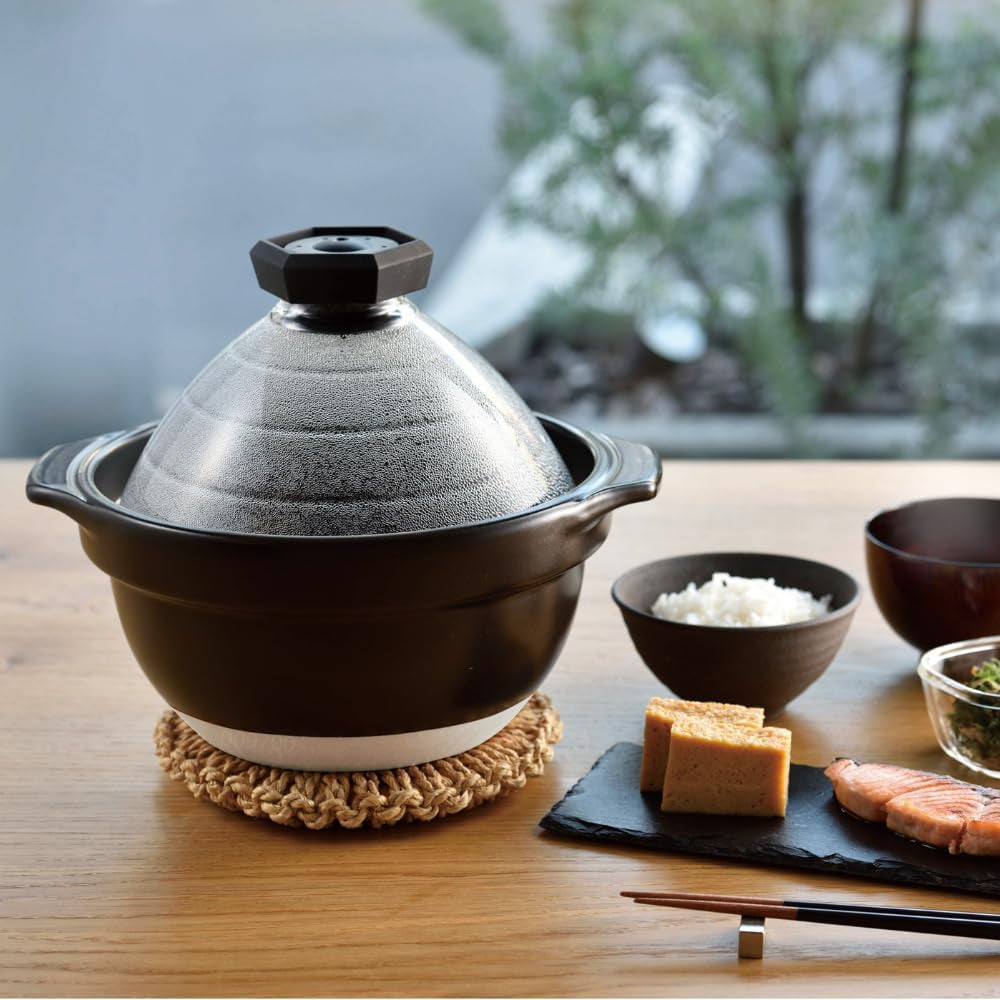 gnr-200-b-w-rice-pot-with-glass-lid-visible-contents-heat-resistant-glass-gift-made-in-japan
