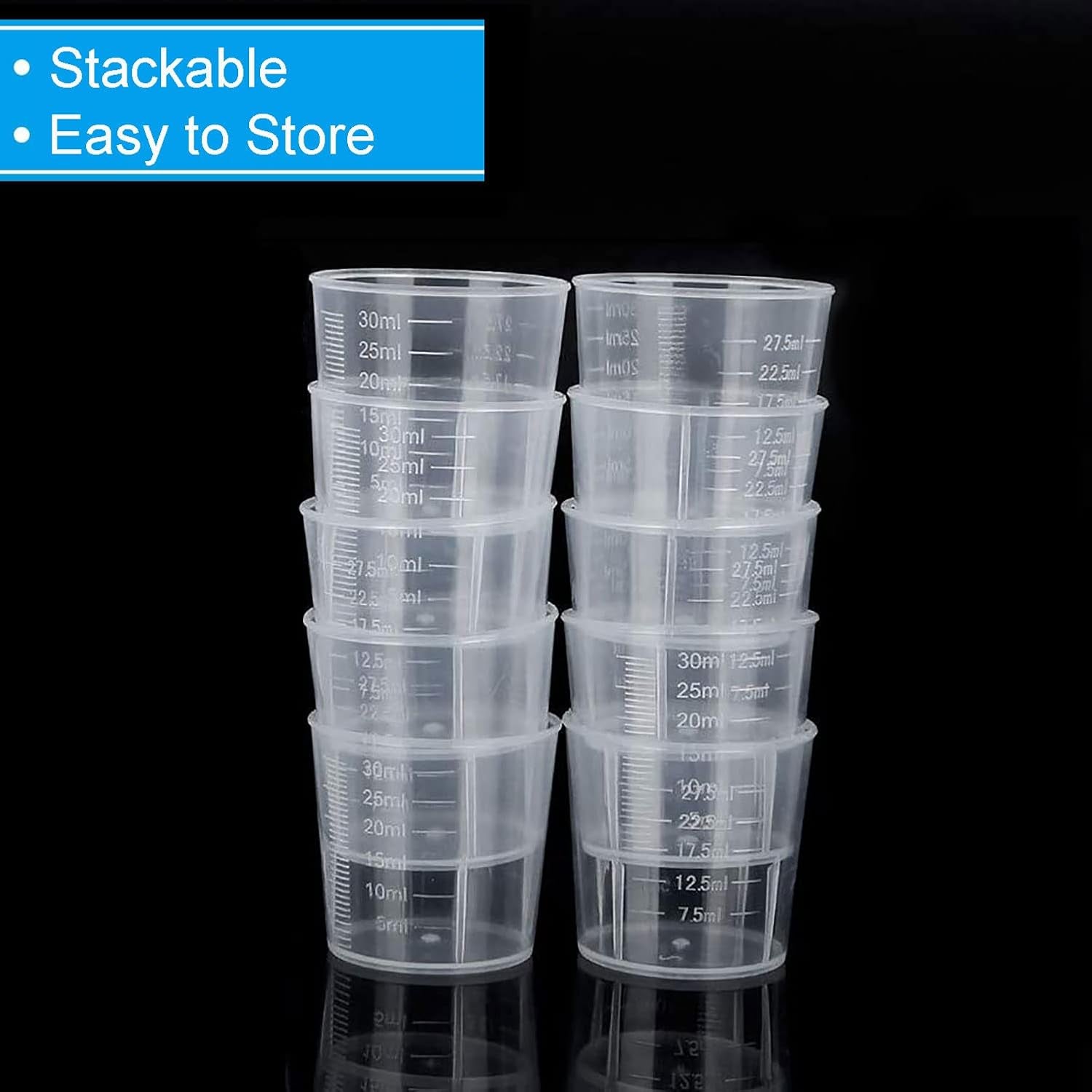30ml-plastic-liquid-measuring-cups-mini-clear-kitchen-medicine-cups-transparent-labs-graduated-beakers-baking-cooking-home-lab-measure-tool-10-packs-1oz-transparent