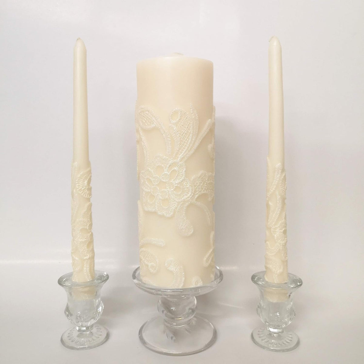 11-50-inch-high-cream-wedding-unity-candle-set-includes-1-pillar-and-2-taper-candles-great-for-weddings-as-well-as-special-events-and-emergency-lighting-or-for-reiki-spa-meditation