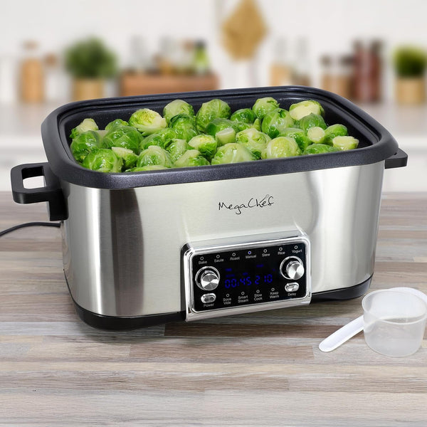 Deluxe 8 Quart 12-In-1 Programmable Multi Cooker with Sous Vide and Multi-Functions, Digital Display, Adjustable Temperature & Time, Removable Pot, Tempered Glass Lid8