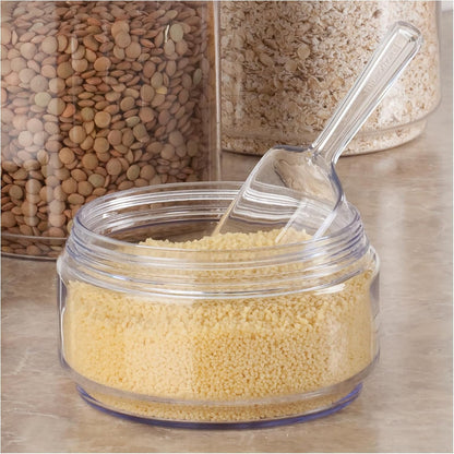Large Plastic Scoop Measuring Cups – Set of 4, Pet Food, Coffee Grounds, Versatile Scoop, 2.25" X 1.25" X 6.5", 1/3 Cup, Clear5