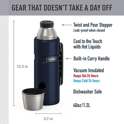 Stainless King Vacuum-Insulated Beverage Bottle, 40 Ounce, Midnight Blue2