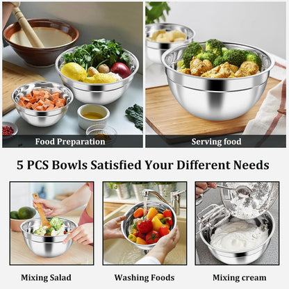 Metal Mixing Bowls with Lids Set, Visible Airtight Lids & Black3